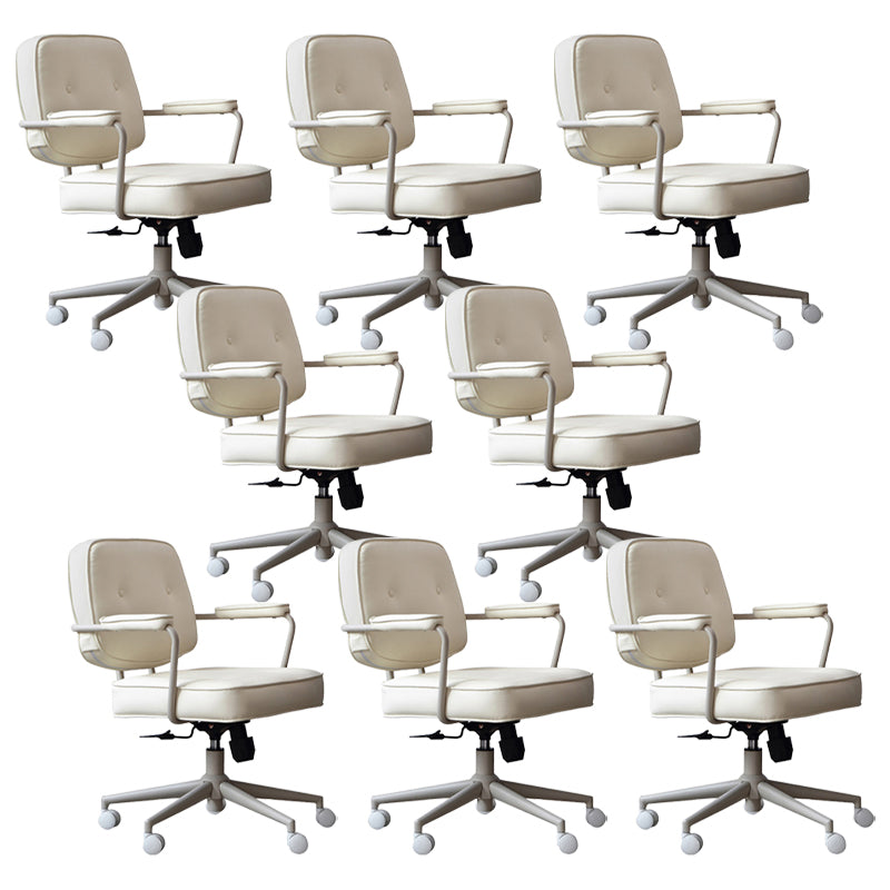 Contemporary Padded Arms Desk Chair Adjustable Seat Height Task Chair for Office