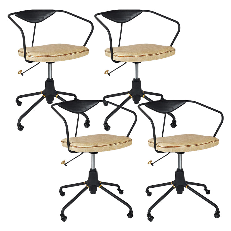 Armless Desk Chair Modern Ergonomic Office Chair with Wheels