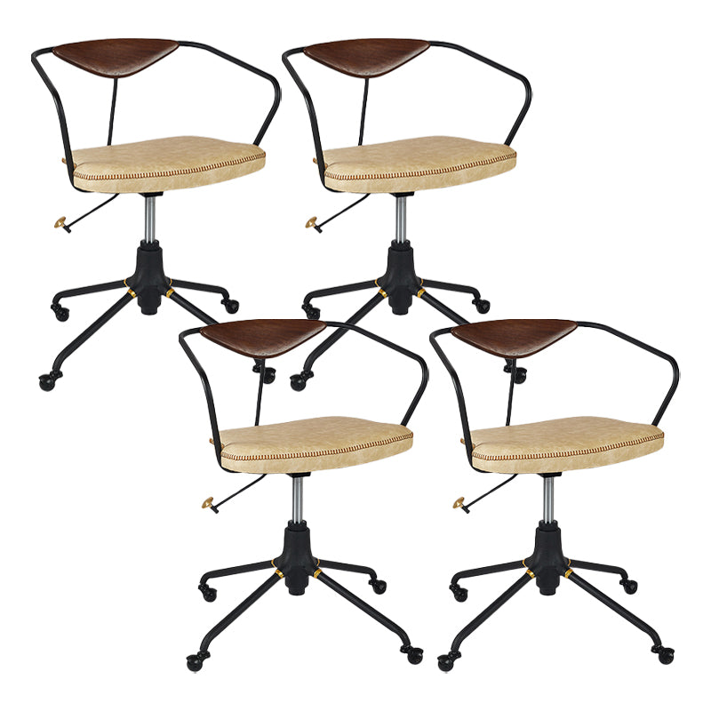 Armless Desk Chair Modern Ergonomic Office Chair with Wheels