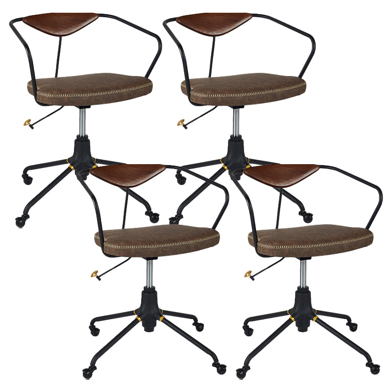 Armless Desk Chair Modern Ergonomic Office Chair with Wheels