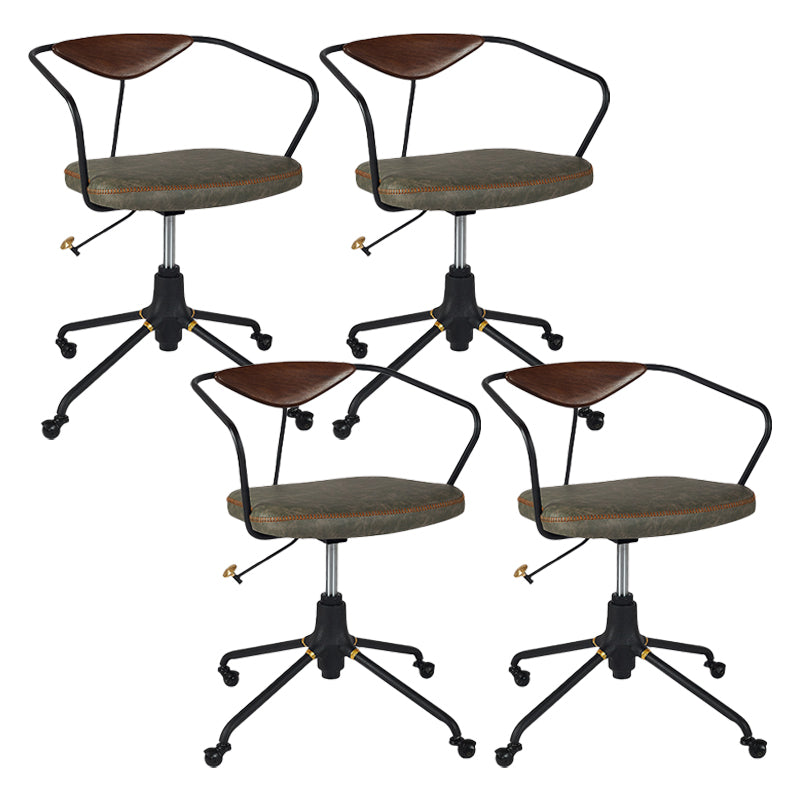 Armless Desk Chair Modern Ergonomic Office Chair with Wheels