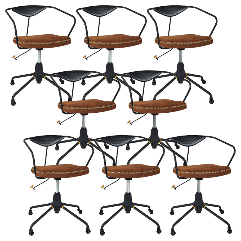 Armless Desk Chair Modern Ergonomic Office Chair with Wheels