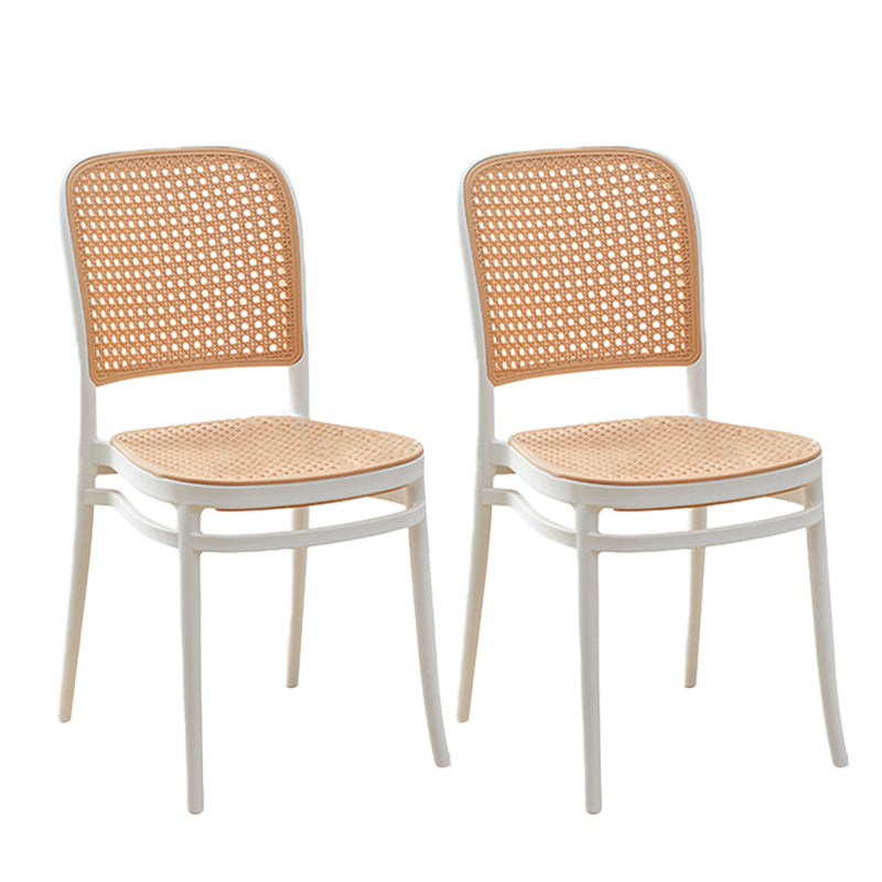 Tropical Plastic Armles Chairs Stacking Outdoors Dining Chairs