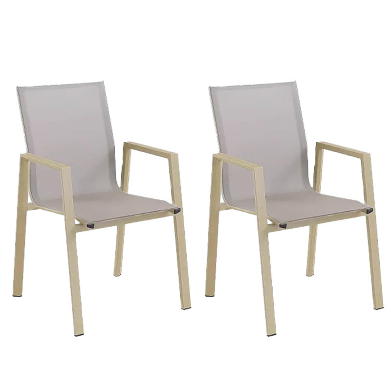 Modern Outdoor Bistro Chairs Stacking Outdoors Dining Chairs with Arm