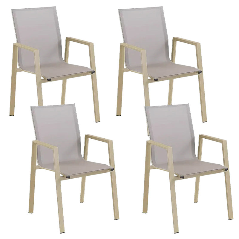 Modern Outdoor Bistro Chairs Stacking Outdoors Dining Chairs with Arm