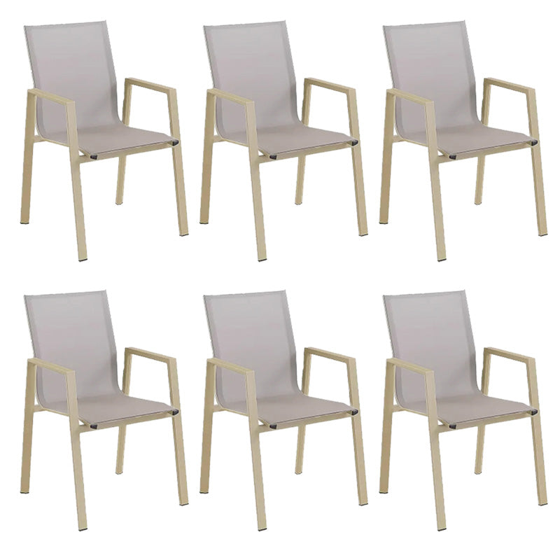 Modern Outdoor Bistro Chairs Stacking Outdoors Dining Chairs with Arm