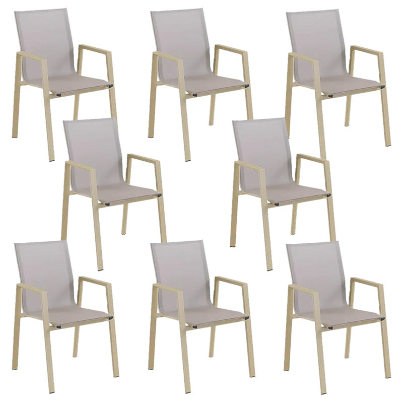 Modern Outdoor Bistro Chairs Stacking Outdoors Dining Chairs with Arm