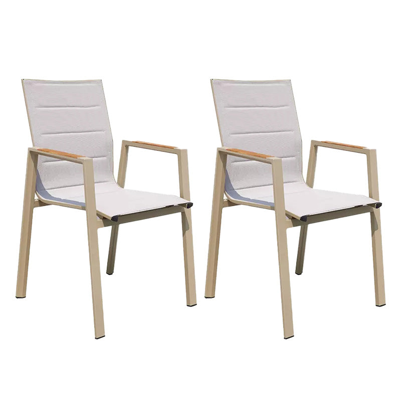 Modern Outdoor Bistro Chairs Stacking Outdoors Dining Chairs with Arm