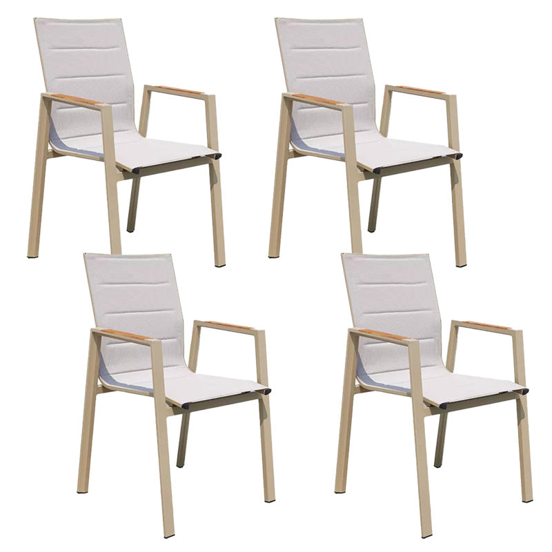 Modern Outdoor Bistro Chairs Stacking Outdoors Dining Chairs with Arm