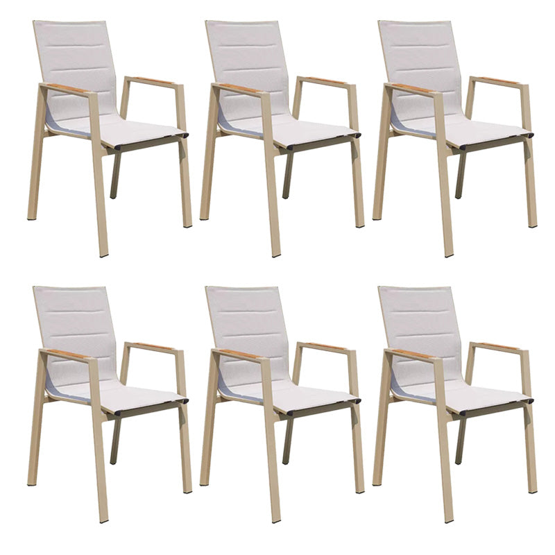 Modern Outdoor Bistro Chairs Stacking Outdoors Dining Chairs with Arm