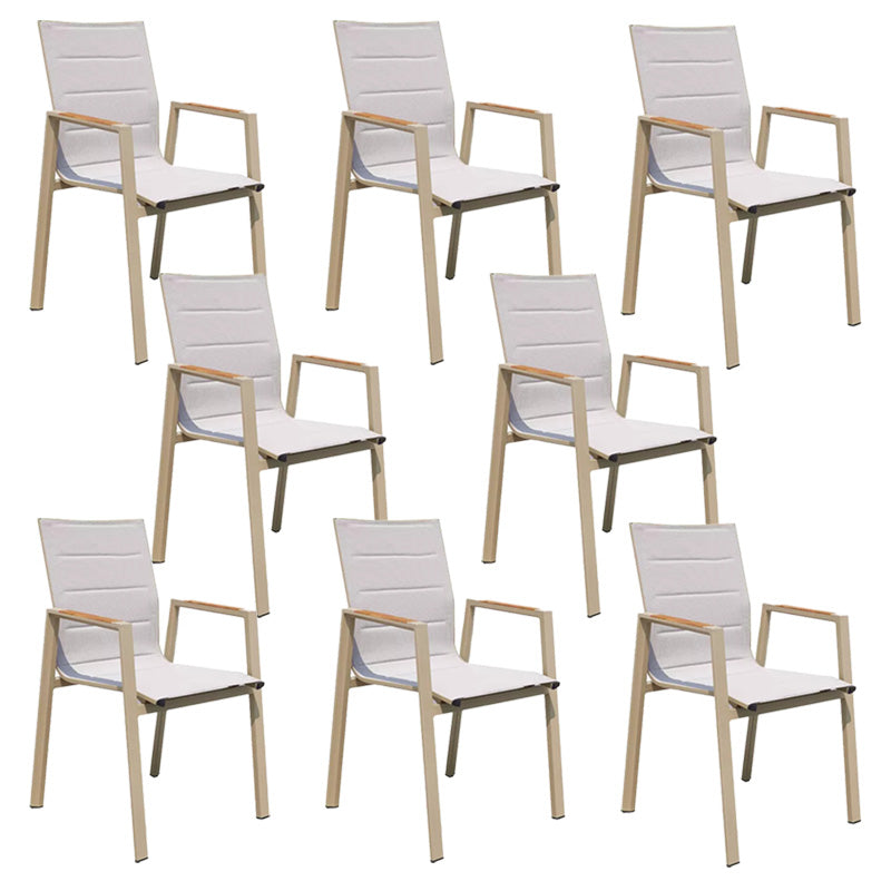 Modern Outdoor Bistro Chairs Stacking Outdoors Dining Chairs with Arm