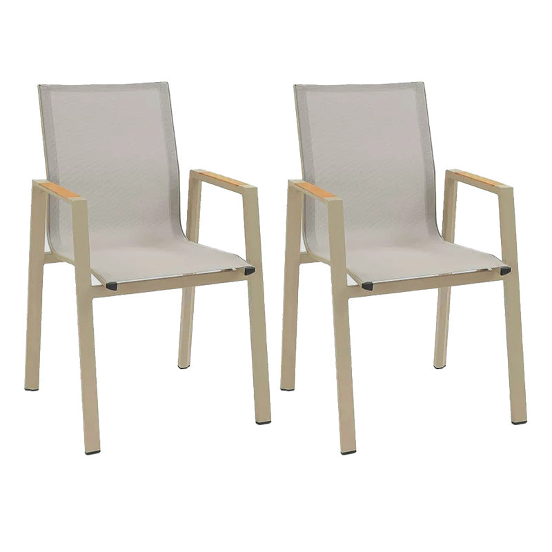 Modern Outdoor Bistro Chairs Stacking Outdoors Dining Chairs with Arm