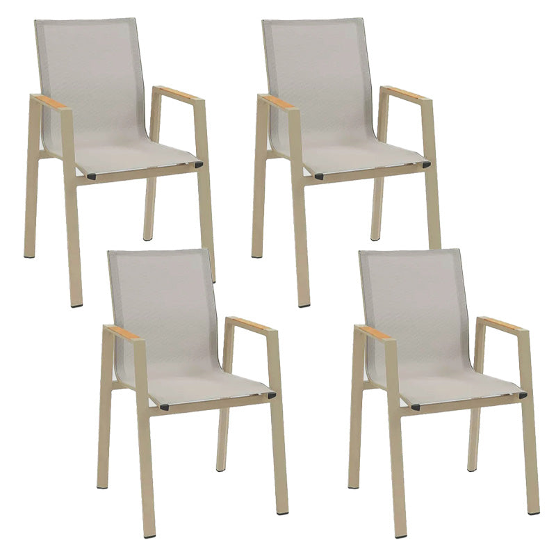 Modern Outdoor Bistro Chairs Stacking Outdoors Dining Chairs with Arm