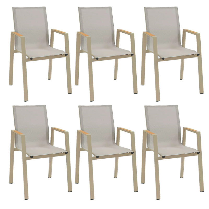 Modern Outdoor Bistro Chairs Stacking Outdoors Dining Chairs with Arm