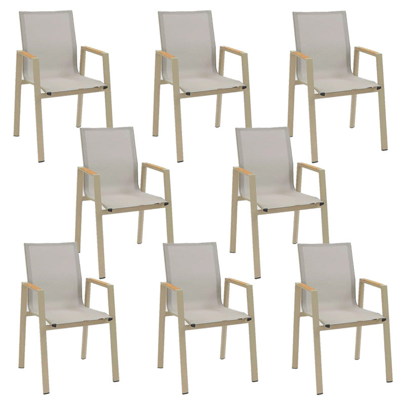 Modern Outdoor Bistro Chairs Stacking Outdoors Dining Chairs with Arm