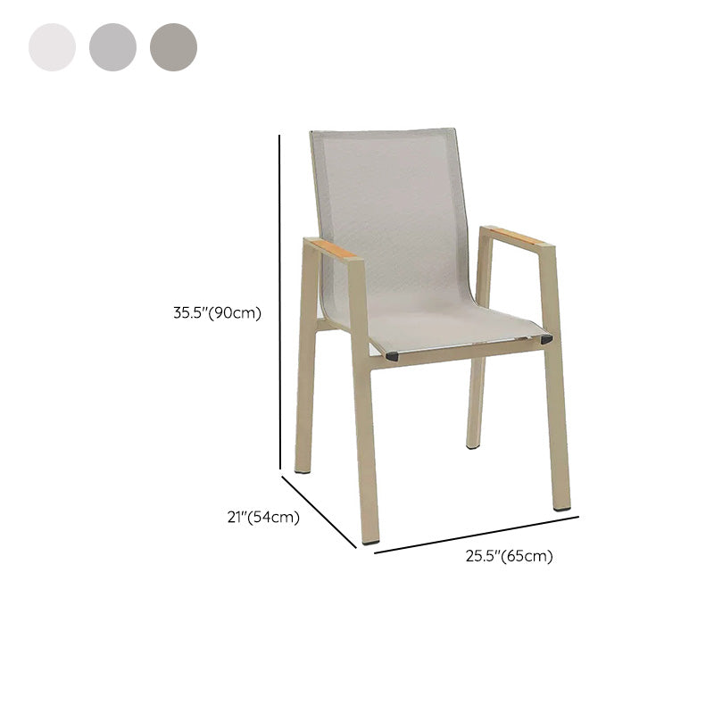 Modern Outdoor Bistro Chairs Stacking Outdoors Dining Chairs with Arm