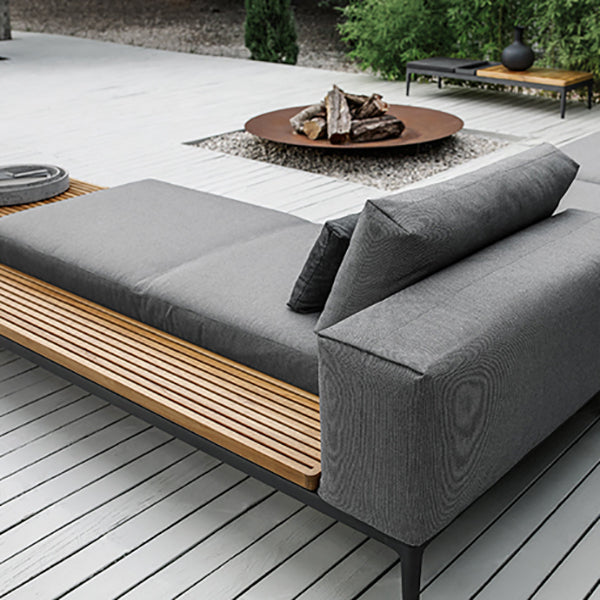 Contemporary Cushion Outdoor Sofa Water Resistant Patio Sofa in Gray