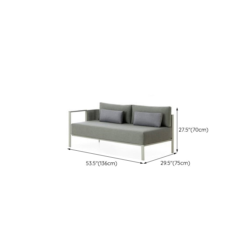 Stainless Steel Frame Outdoor Sofa Industrial Water Resistant Patio Sofa with Cushion