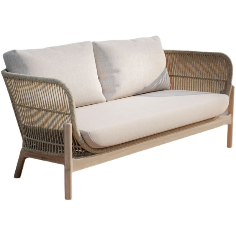 Contemporary Cushion Outdoor Sofa UV Resistant Patio Sofa in Beige