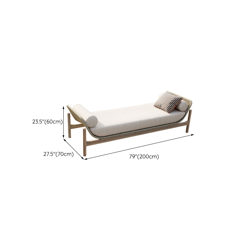 Contemporary Cushion Outdoor Sofa UV Resistant Patio Sofa in Beige