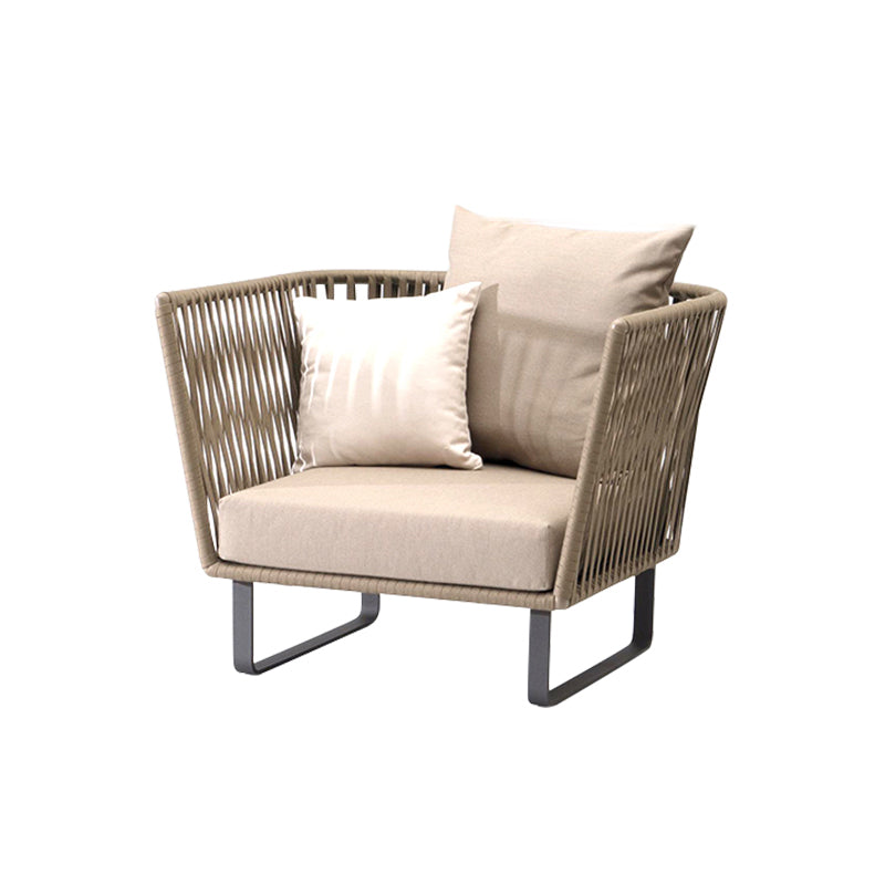 Modern Farmhouse Style Outdoor Sofa Tuxedo Arm Loveseat Seating