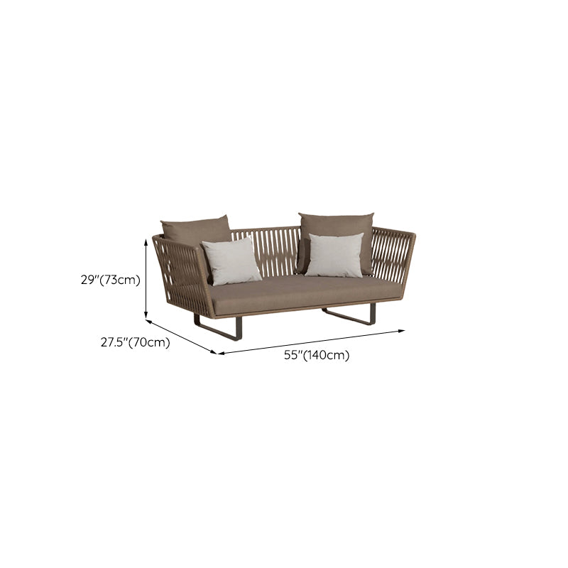 Modern Farmhouse Style Outdoor Sofa Tuxedo Arm Loveseat Seating