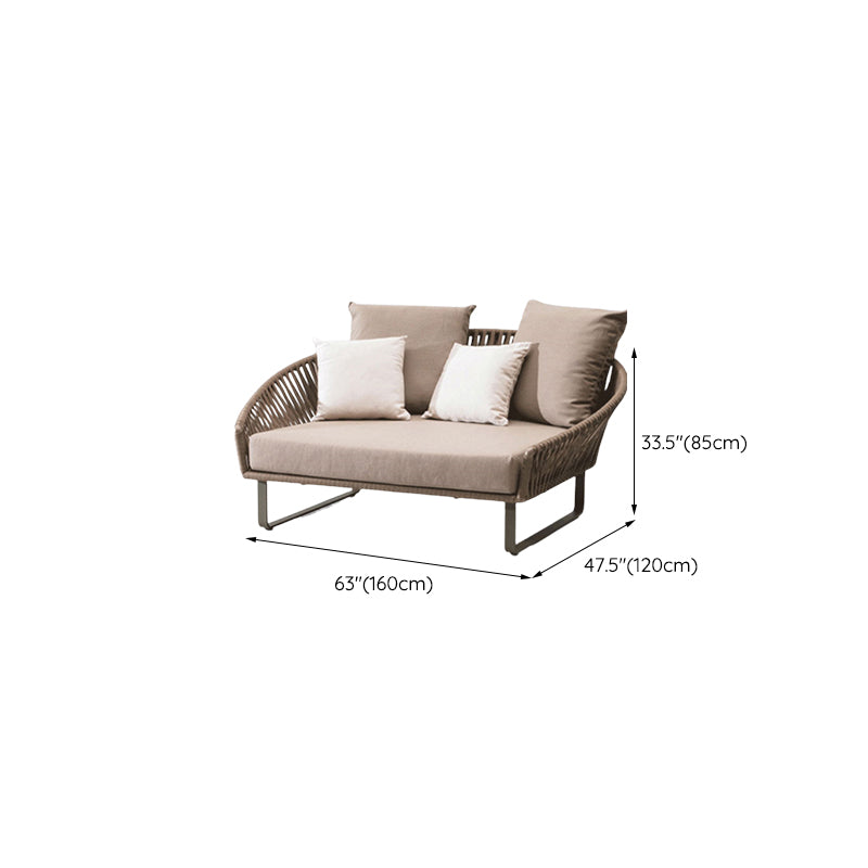 Modern Farmhouse Style Outdoor Sofa Tuxedo Arm Loveseat Seating