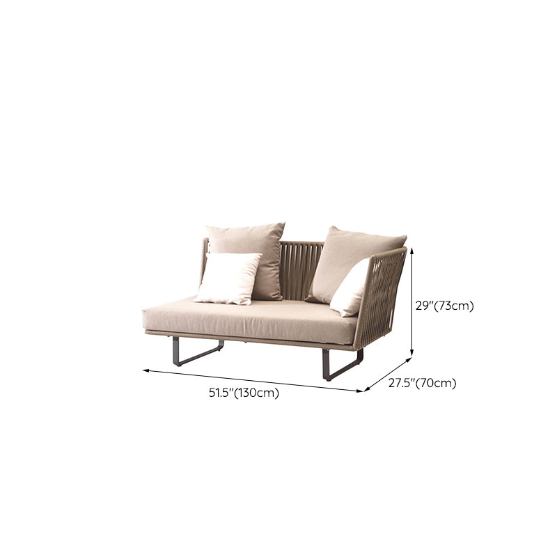 Modern Farmhouse Style Outdoor Sofa Tuxedo Arm Loveseat Seating