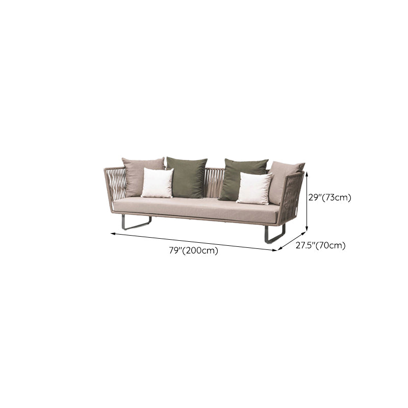 Modern Farmhouse Style Outdoor Sofa Tuxedo Arm Loveseat Seating