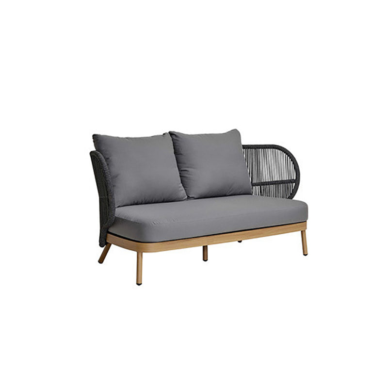 Modern Farmhouse Style Outdoor Sofa Metal Arc Shape Arm Seating