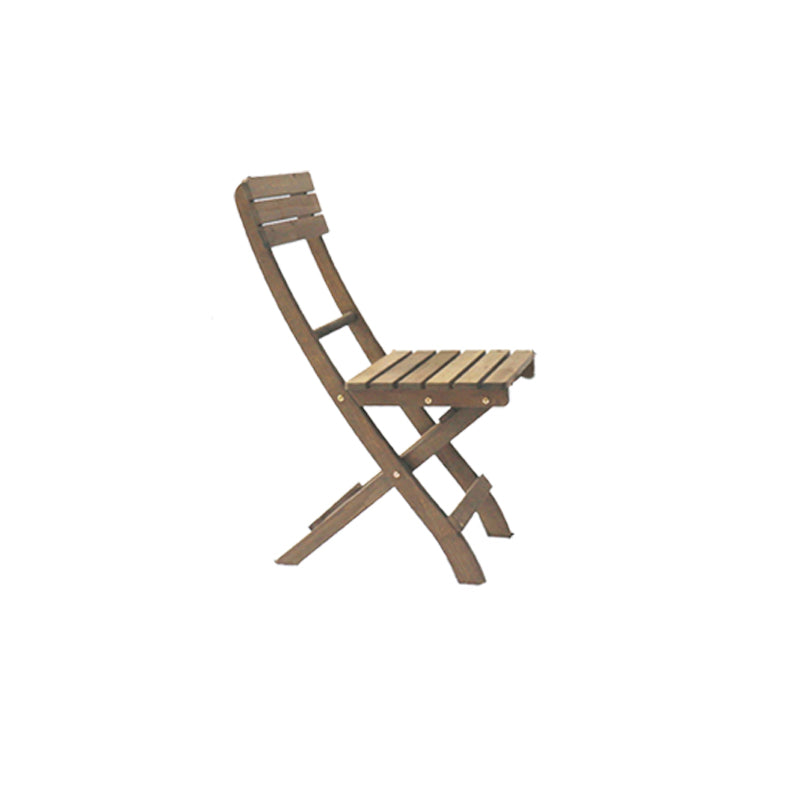 Contemporary Outdoor Chair Solid Wood Folding Brown Patio Dining Chair