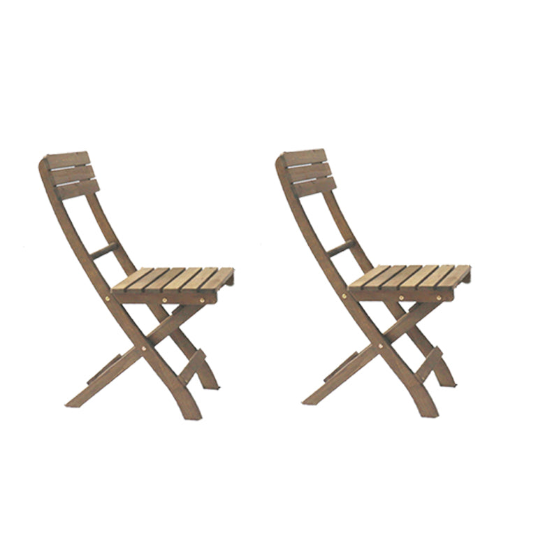 Contemporary Outdoor Chair Solid Wood Folding Brown Patio Dining Chair