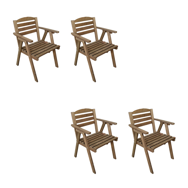 Contemporary Outdoor Chair Solid Wood Folding Brown Patio Dining Chair