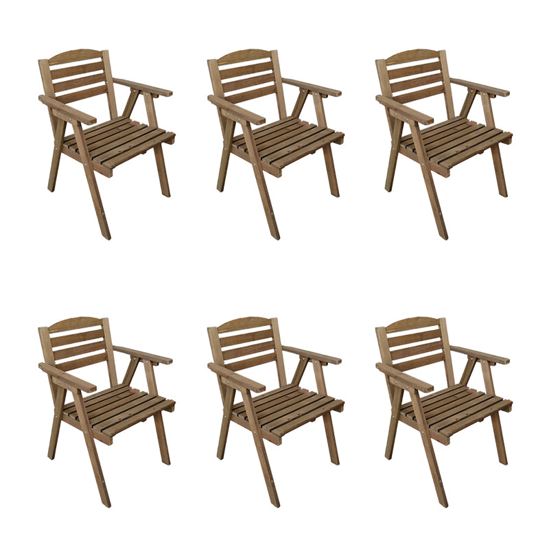 Contemporary Outdoor Chair Solid Wood Folding Brown Patio Dining Chair