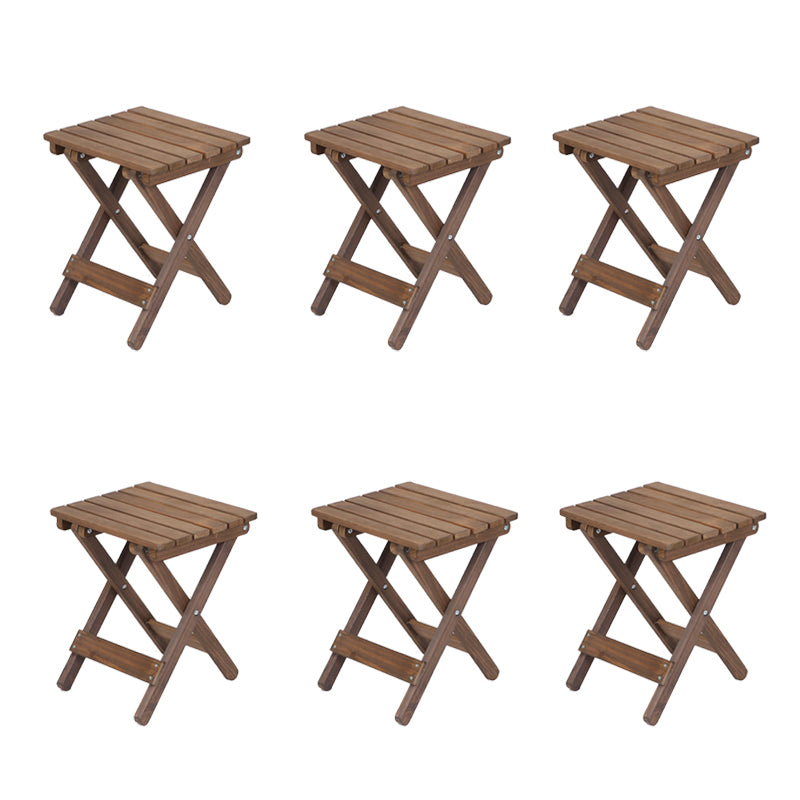 Contemporary Outdoor Chair Solid Wood Folding Brown Patio Dining Chair