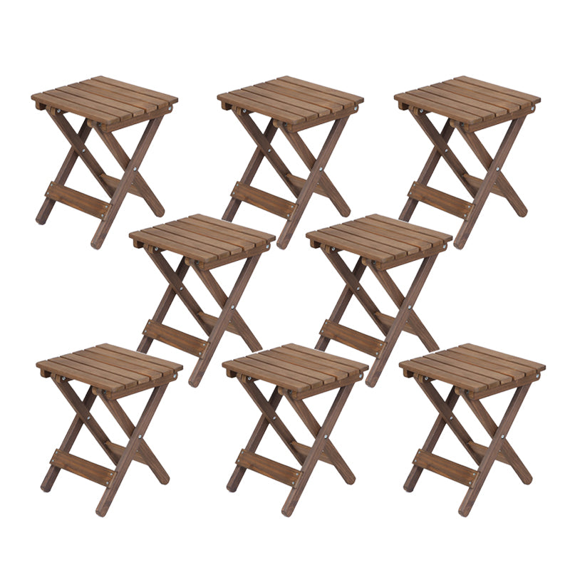 Contemporary Outdoor Chair Solid Wood Folding Brown Patio Dining Chair