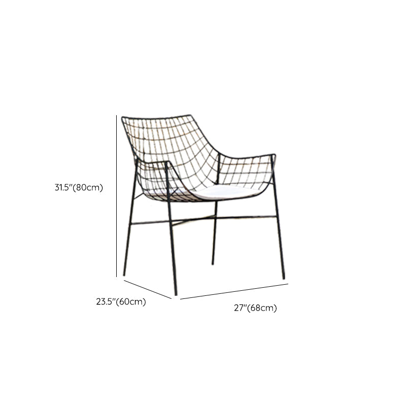 Industrial Stacking Armed Chairs Water Resistant Metal Dining Armchair