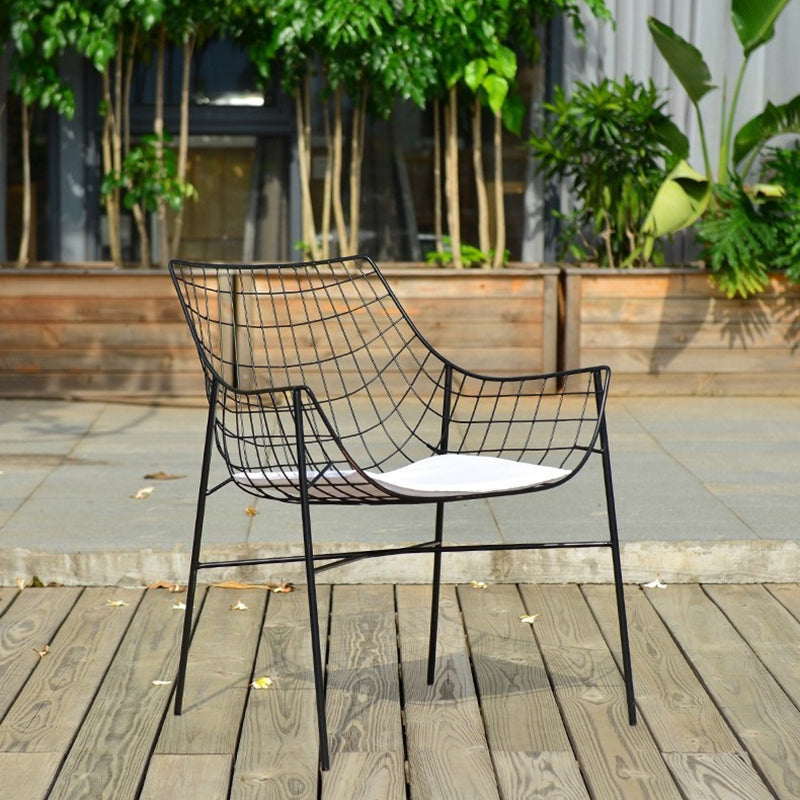 No Natural Variation Armed Chairs Metal Rust Resistant Dining Armchair