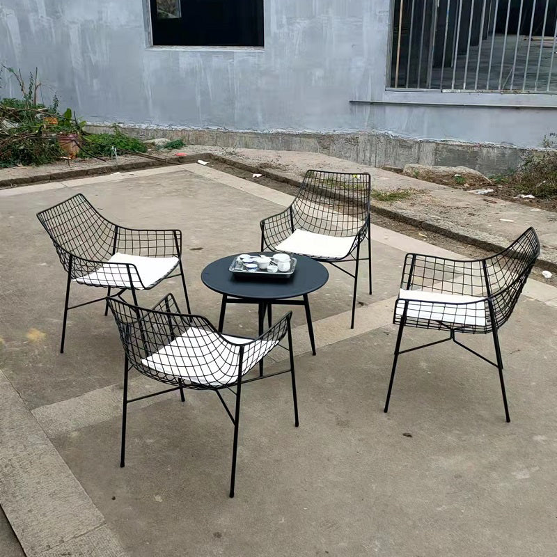 No Natural Variation Armed Chairs Metal Rust Resistant Dining Armchair