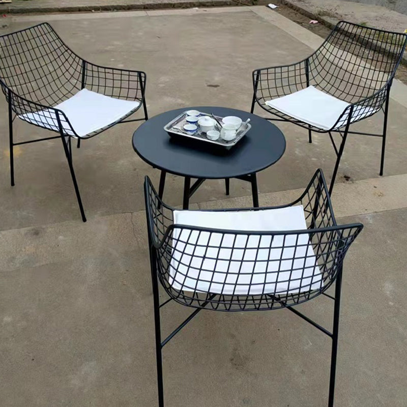 No Natural Variation Armed Chairs Metal Rust Resistant Dining Armchair