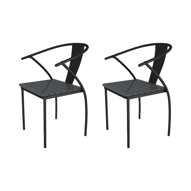 No Natural Variation Metal Armed Chairs Stacking Dining Armchair