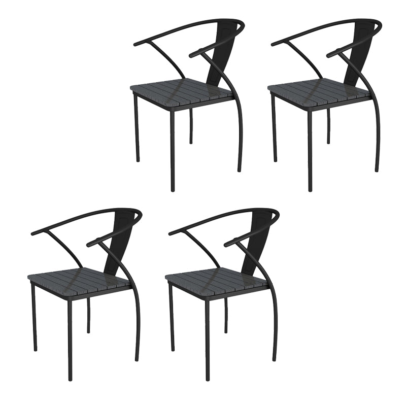 No Natural Variation Metal Armed Chairs Stacking Dining Armchair