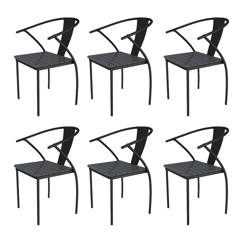 No Natural Variation Metal Armed Chairs Stacking Dining Armchair