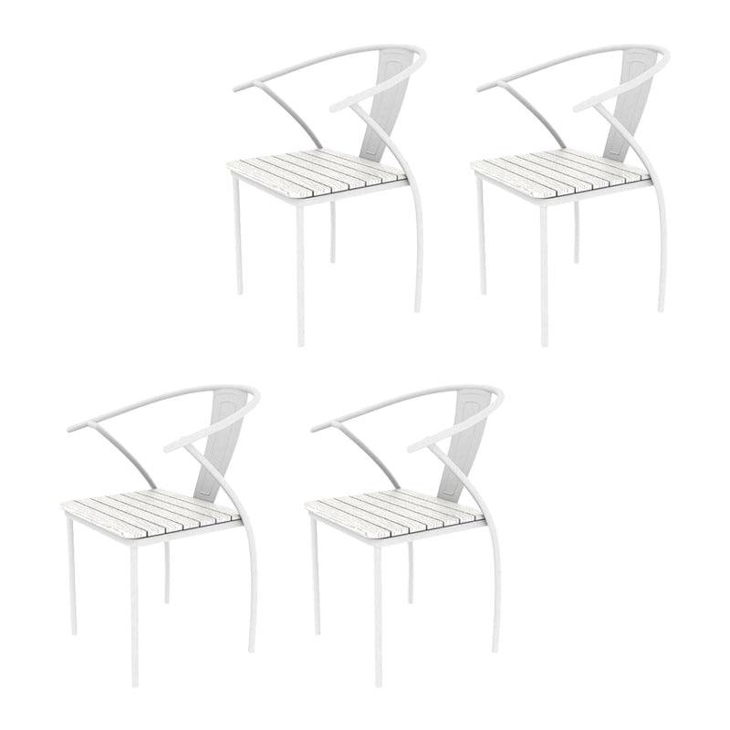 No Natural Variation Metal Armed Chairs Stacking Dining Armchair