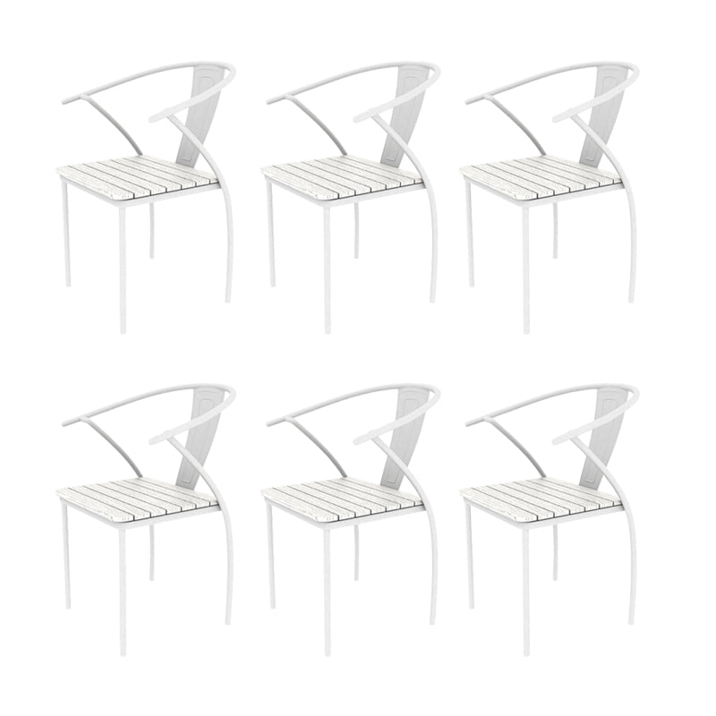 No Natural Variation Metal Armed Chairs Stacking Dining Armchair