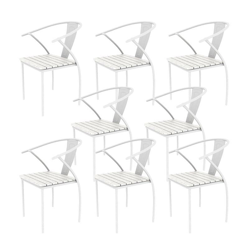 No Natural Variation Metal Armed Chairs Stacking Dining Armchair