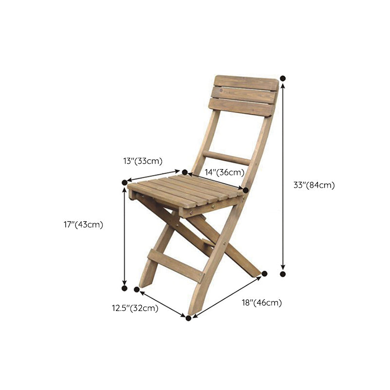 Contemporary Outdoor Chair Folding Solid Wood Patio Dining Chair