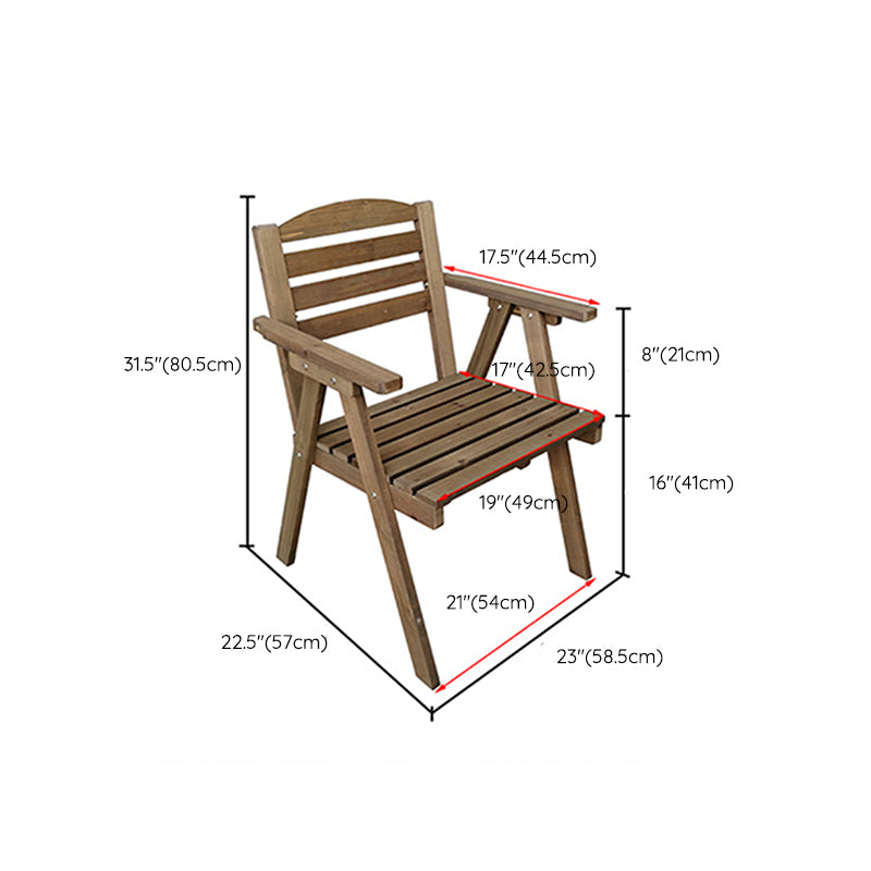 Contemporary Outdoor Chair Folding Solid Wood Patio Dining Chair