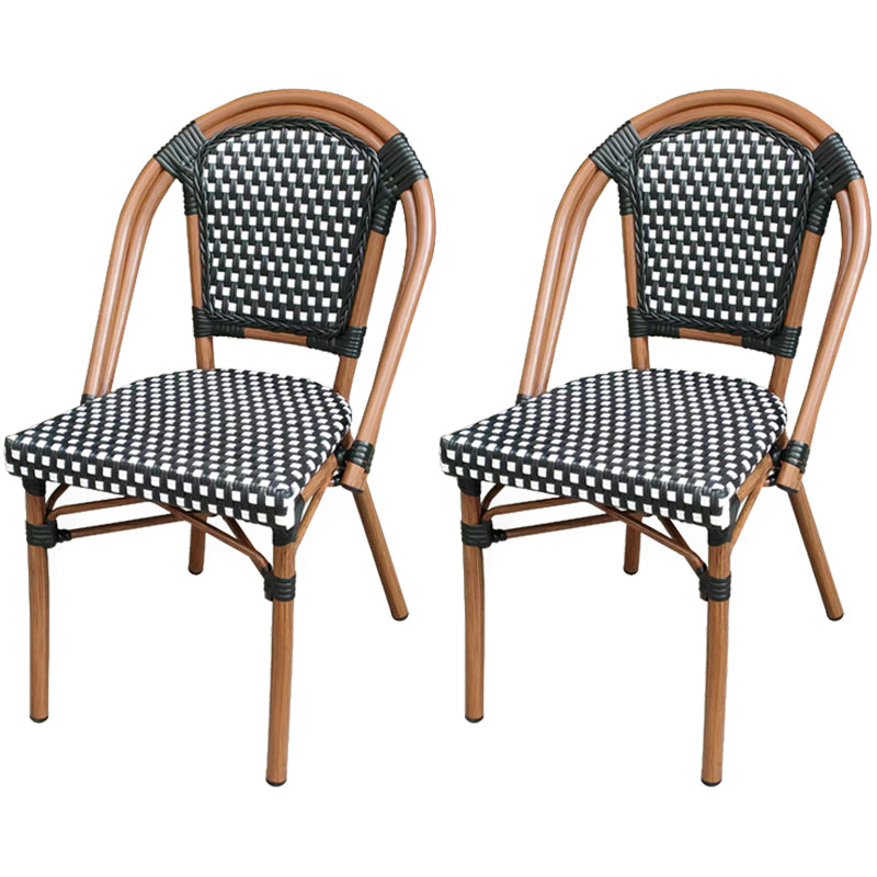 20" Wide Tropical Outdoor Chair Rattan Armles Dining Side Chair