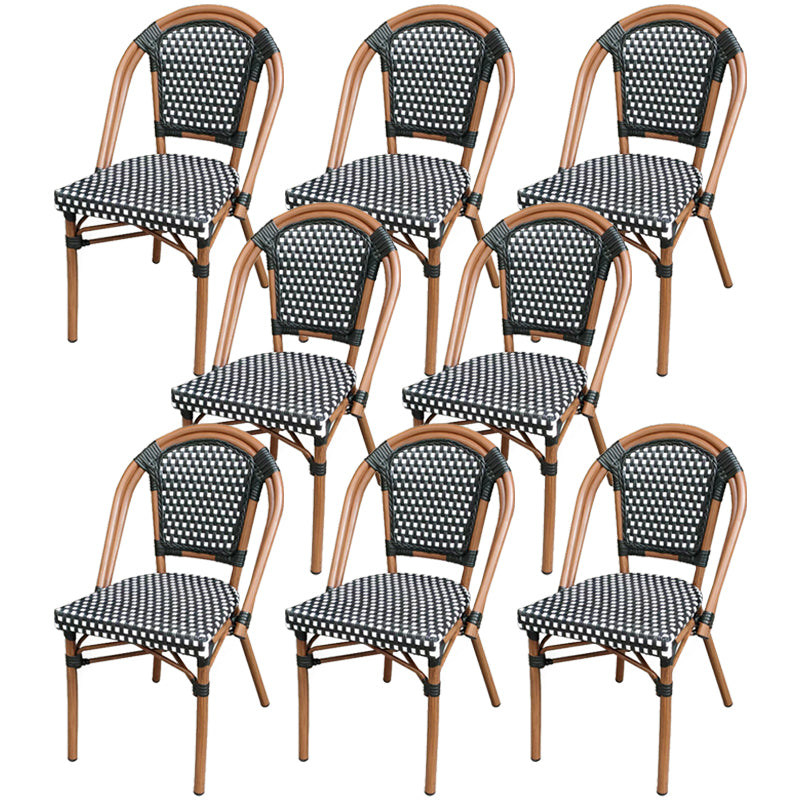 20" Wide Tropical Outdoor Chair Rattan Armles Dining Side Chair